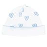 Blue Heart Print Hat - HoneyBug 
