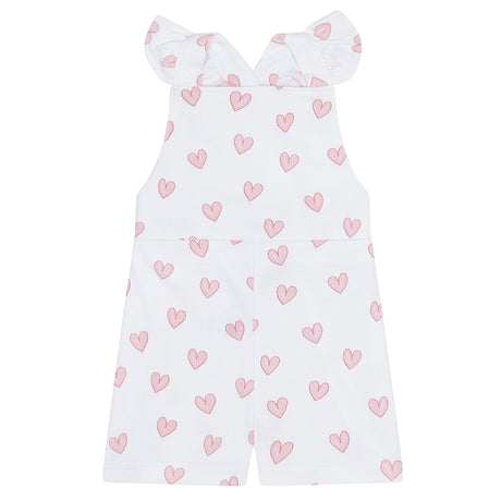 Pink Heart Print Romper - HoneyBug 