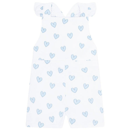 Blue Heart Print Romper - HoneyBug 