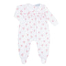 Pink Heart Print Smocked Footie - HoneyBug 