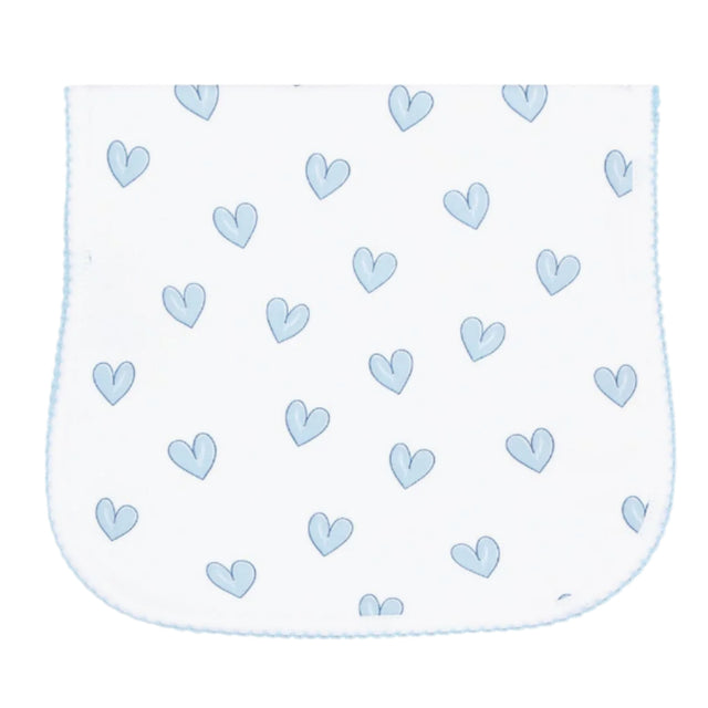 Blue Heart Print Burp Cloth - HoneyBug 