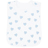 Blue Heart Print Feeding Bib