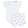 Blue Heart Print Onesie Set - HoneyBug 