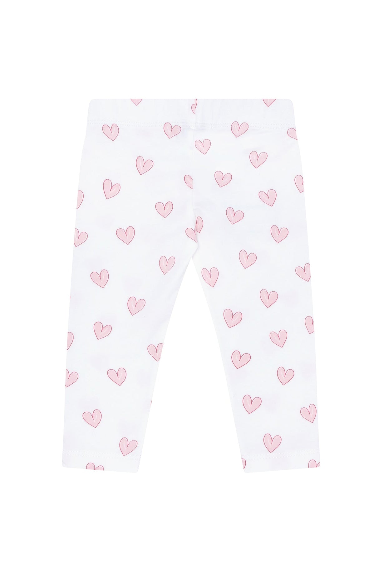 Pink Heart Print Pima Leggings - HoneyBug 
