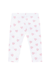 Pink Heart Print Pima Leggings - HoneyBug 