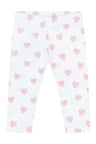 Pink Heart Print Pima Leggings - HoneyBug 