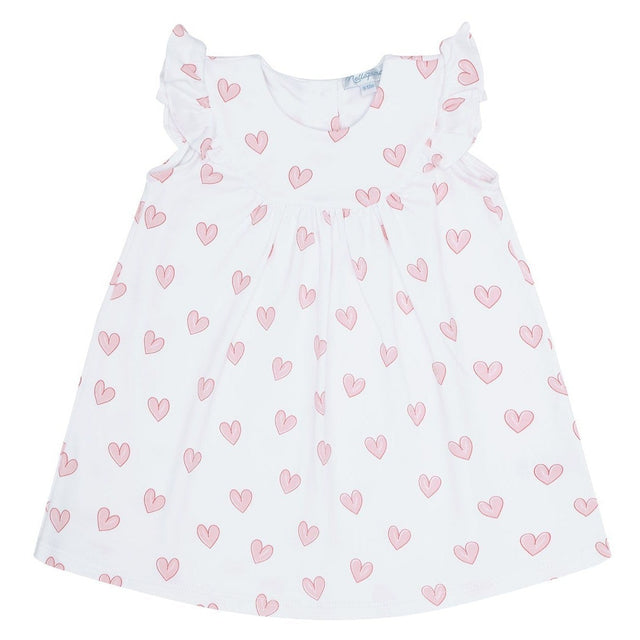 Pink Heart Print Scoop Neck Dress - HoneyBug 