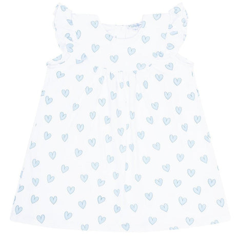 Blue Heart Print Scoop Neck Dress - HoneyBug 