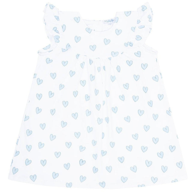 Blue Heart Print Scoop Neck Dress - HoneyBug 