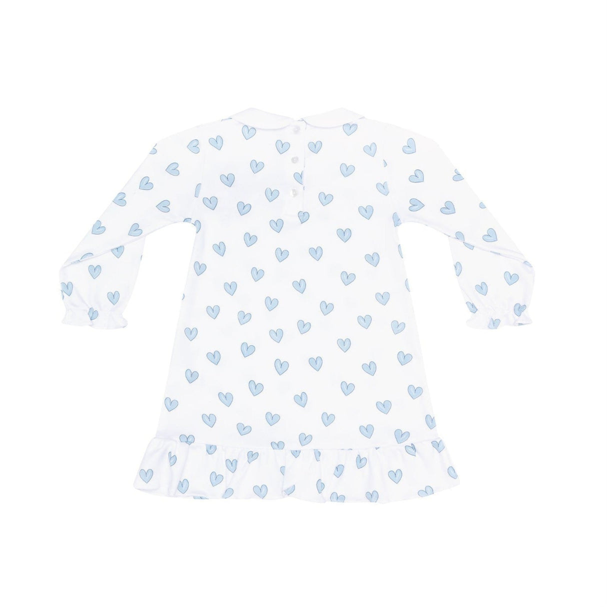 Blue Heart Print Long Sleeve Playtime - HoneyBug 