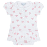 Pink Heart Print Onesie Dress - HoneyBug 