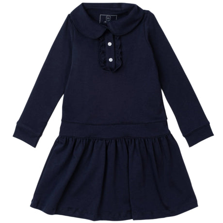 Hattie Girls' Pima Cotton Dress - Navy - HoneyBug 