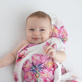 Hibiscus Kiss Muslin Swaddle Blanket