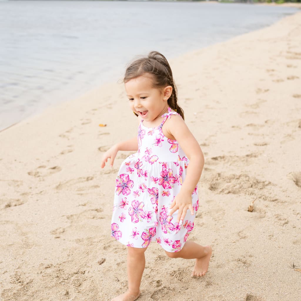 Hibiscus Kiss Toddler Bamboo Dress - HoneyBug 