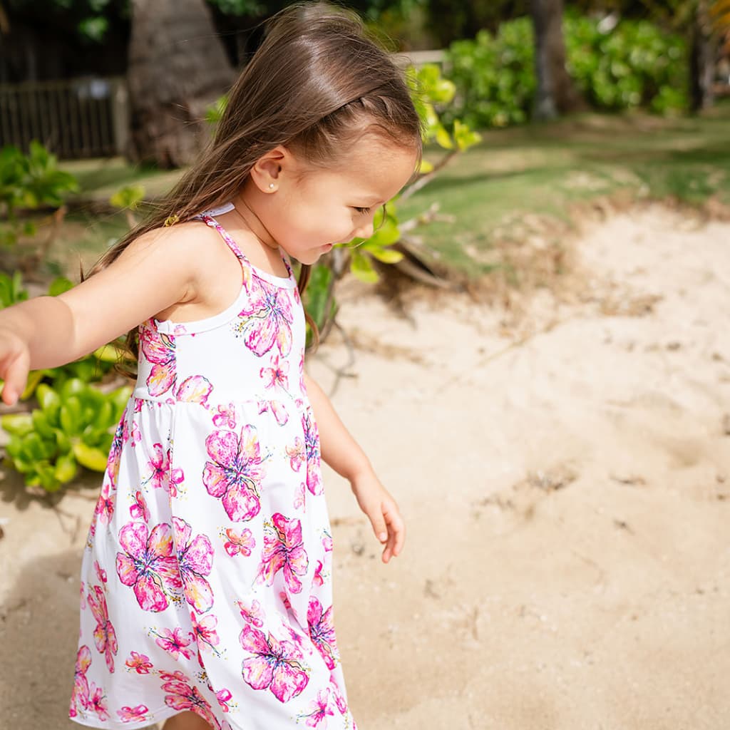 Hibiscus Kiss Toddler Bamboo Dress - HoneyBug 