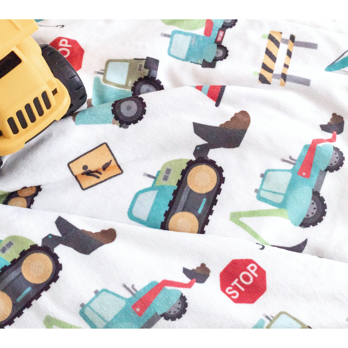 Baby & Toddler Minky Blanket - Construction Trucks