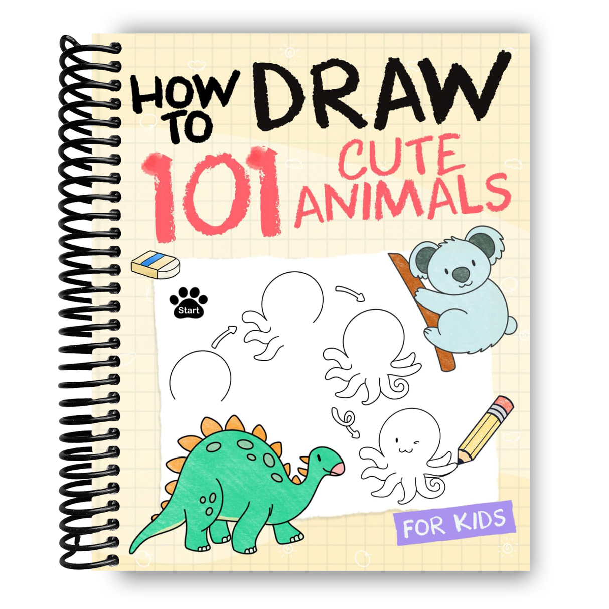 How to Draw 101 Cute Animals: For Kids (Spiral Bound)