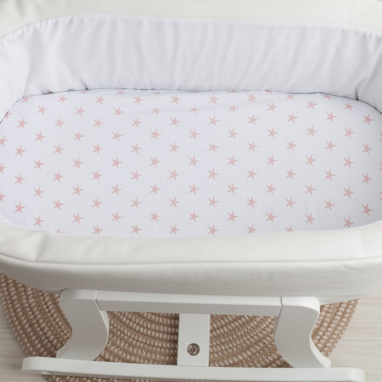 Bassinet Sheet Set - Mauve Pink Stars - HoneyBug 