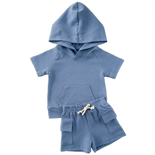 Cargo Shorts Set | Blue - HoneyBug 