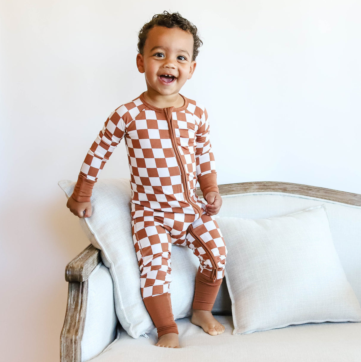 COPPER CHECKERS DREAM ROMPER