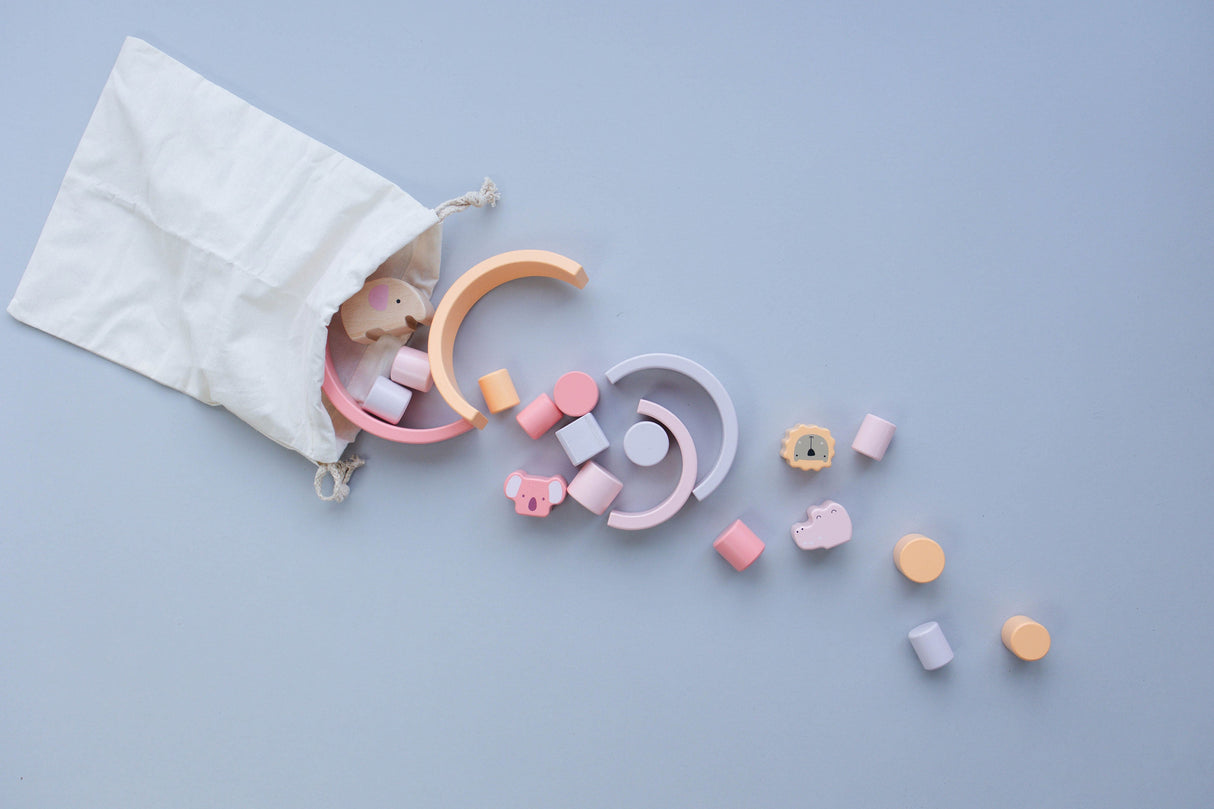 Pink Animal Rainbow Stacking Toy