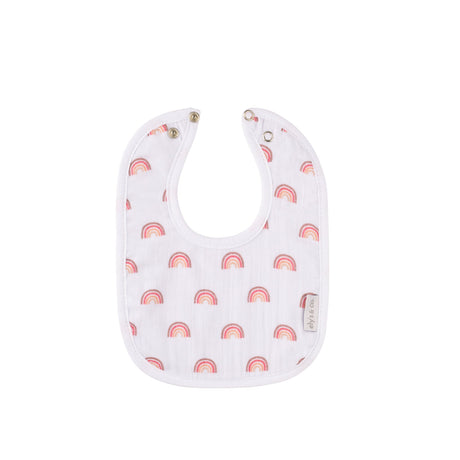 3 Pack Muslin Terry Bibs - Pink Rain Drops