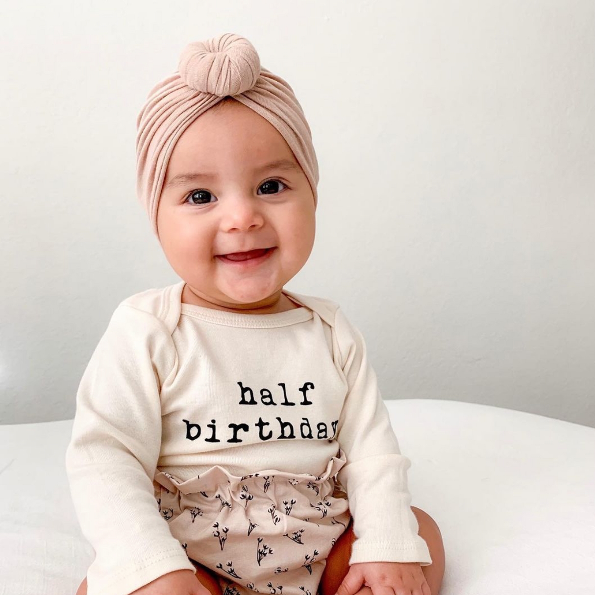 Half Birthday - Long Sleeve Organic Baby Bodysuit - HoneyBug 