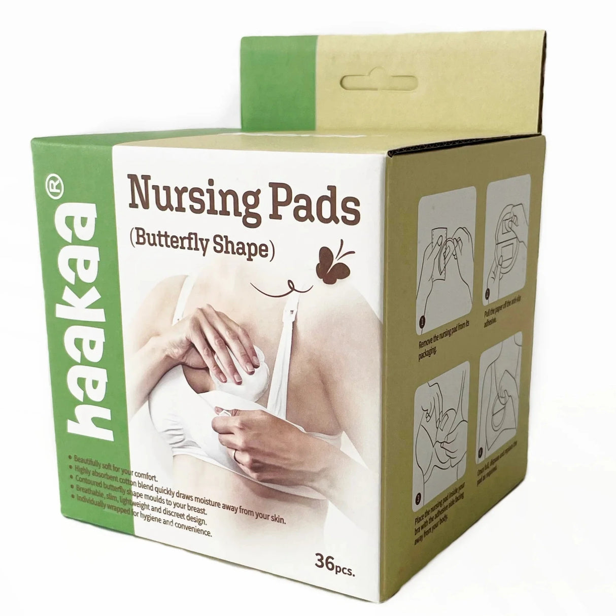 Haakaa Disposable Nursing Pads Butterfly Shape, 36 Ct