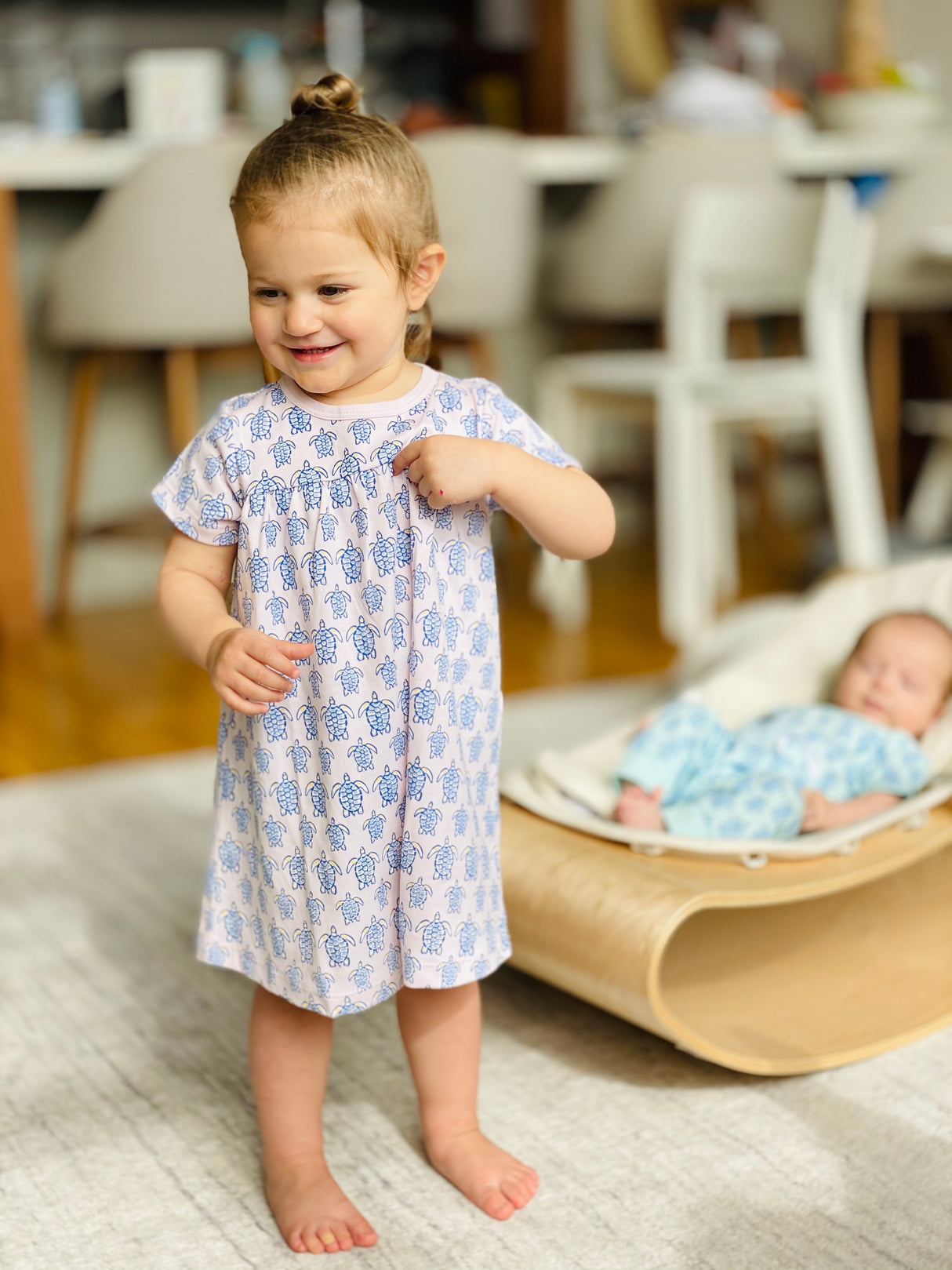 Pink Sea Turtle Swing Dress