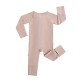 Maple Ribbed Zippered Baby Romper