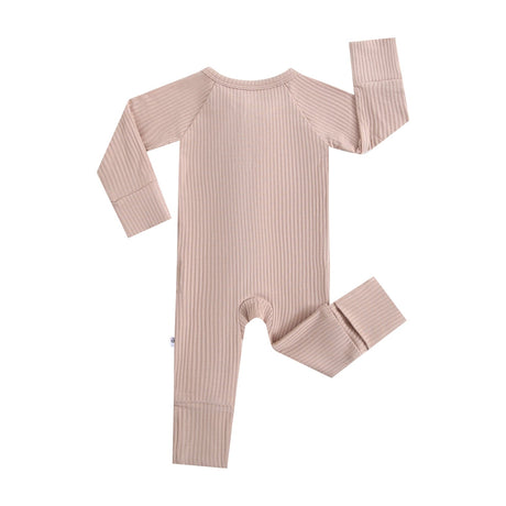 Maple Ribbed Zippered Baby Romper