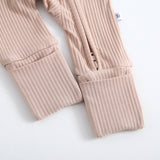 Maple Ribbed Zippered Baby Romper