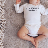 Birthday Babe - Long Sleeve Organic Cotton Bodysuit - HoneyBug 