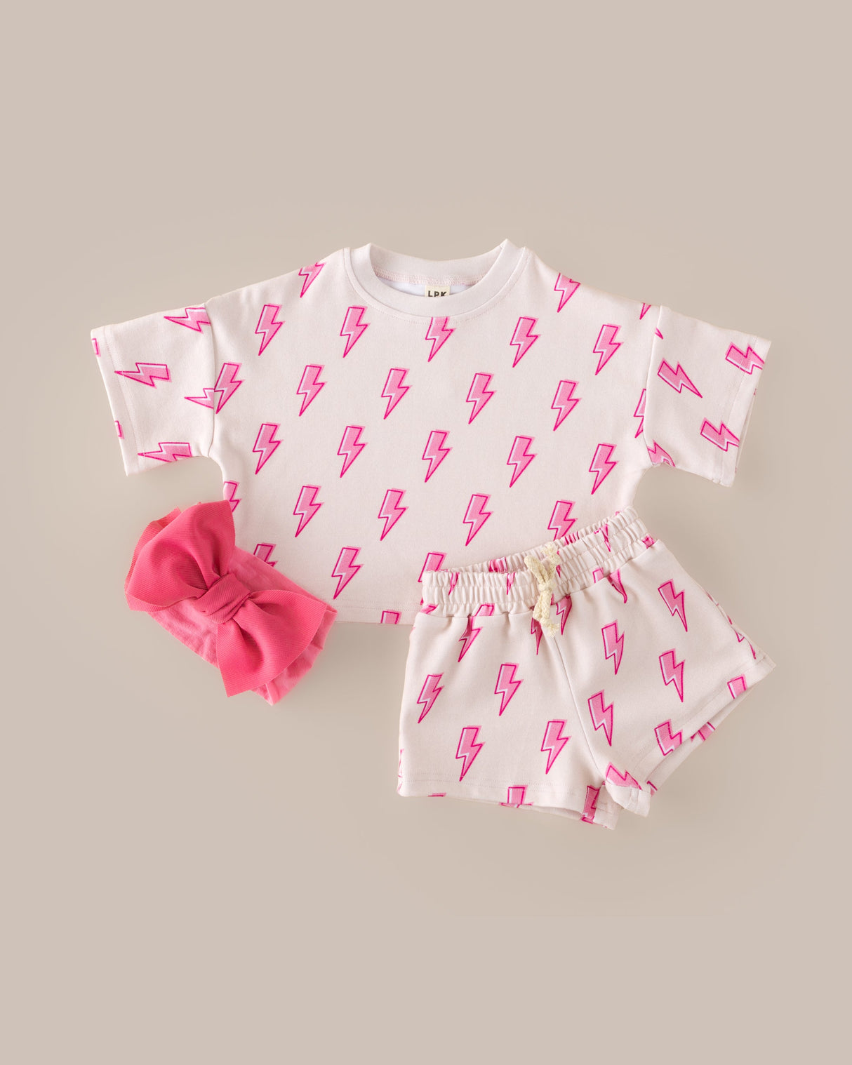 Shorts Set | Pink Bolts - HoneyBug 