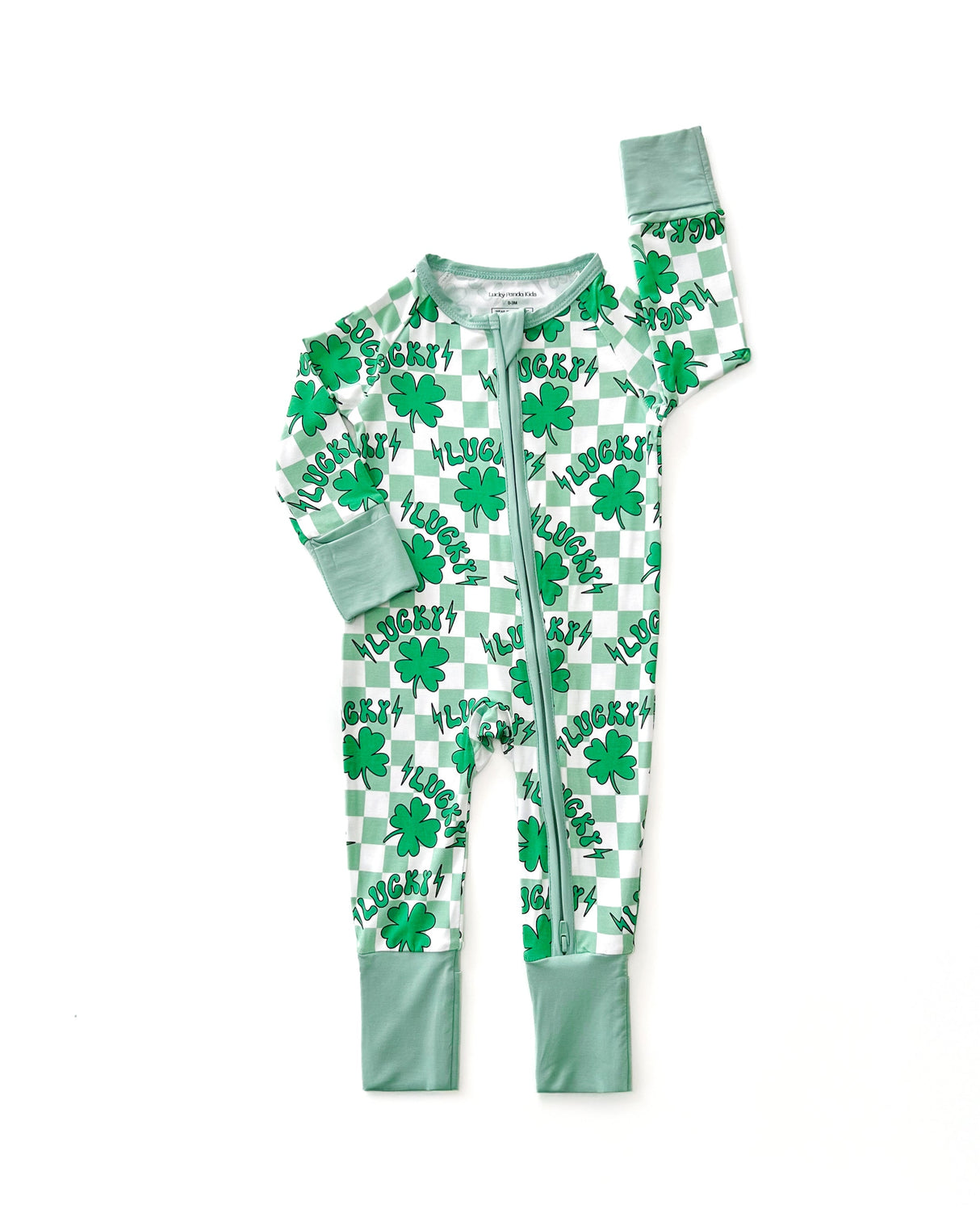 Bamboo Zip Romper | Lucky Shamrock - HoneyBug 