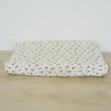 Cream Floral Muslin Changing Pad Cover - HoneyBug 