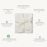Organic Cotton Scalloped Baby Blanket - Ivory