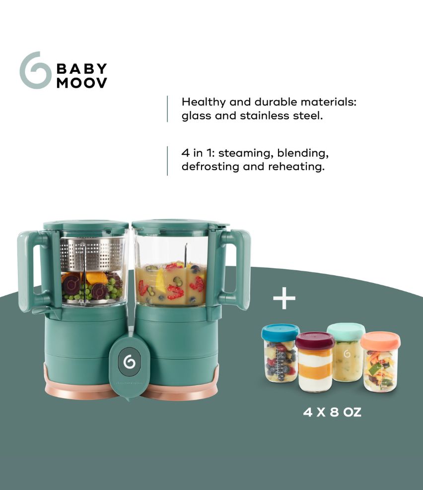 Baby Food Maker + 4 Glass Food Containers