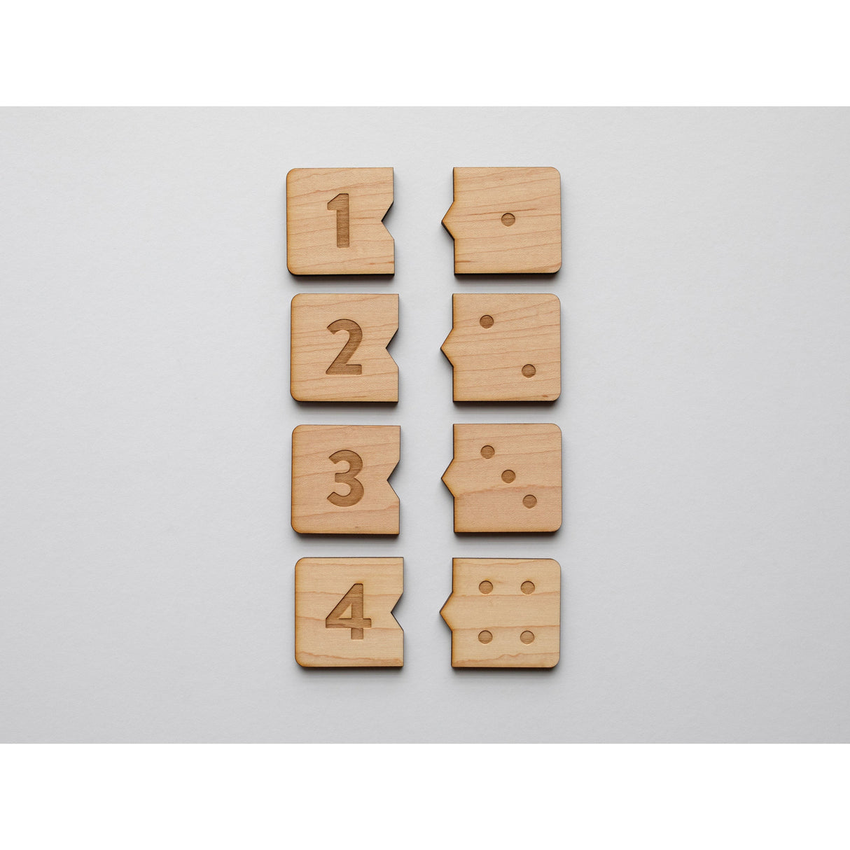 Wooden Number Match Puzzle • Handmade Wood Domino Style Matching Game - HoneyBug 