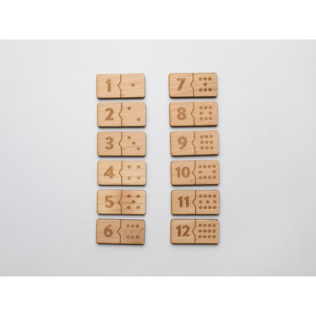 Wooden Number Match Puzzle • Handmade Wood Domino Style Matching Game - HoneyBug 