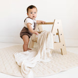 Organic Cotton Pointelle Baby Knit Blanket - Ivory