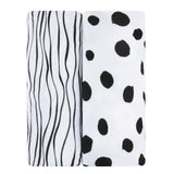 Bassinet Sheet Set - Black & White Abstract - HoneyBug 