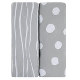 Crib Sheet Set - Grey & White Abstract - HoneyBug 