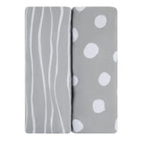 Bassinet Sheet Set - Grey & White Abstract - HoneyBug 