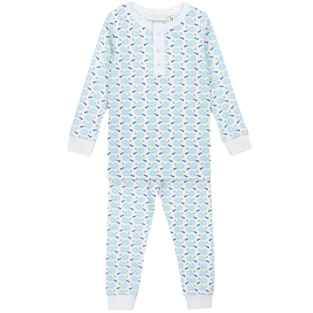 Jack Boys' Pima Cotton Pajama Pant Set - Tennis Match Blue - HoneyBug 