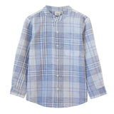 James Shirt - Blue-slub Check - HoneyBug 