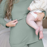 Jane Nursing Pajama Set | Sage - HoneyBug 