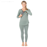 Jane Nursing Pajama Set | Sage - HoneyBug 