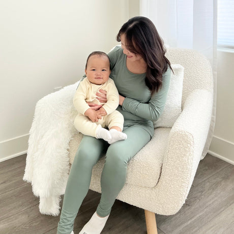 Jane Nursing Pajama Set | Sage - HoneyBug 