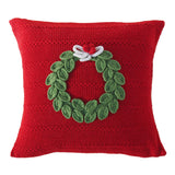 Green Wreath 10" Pillow, Red